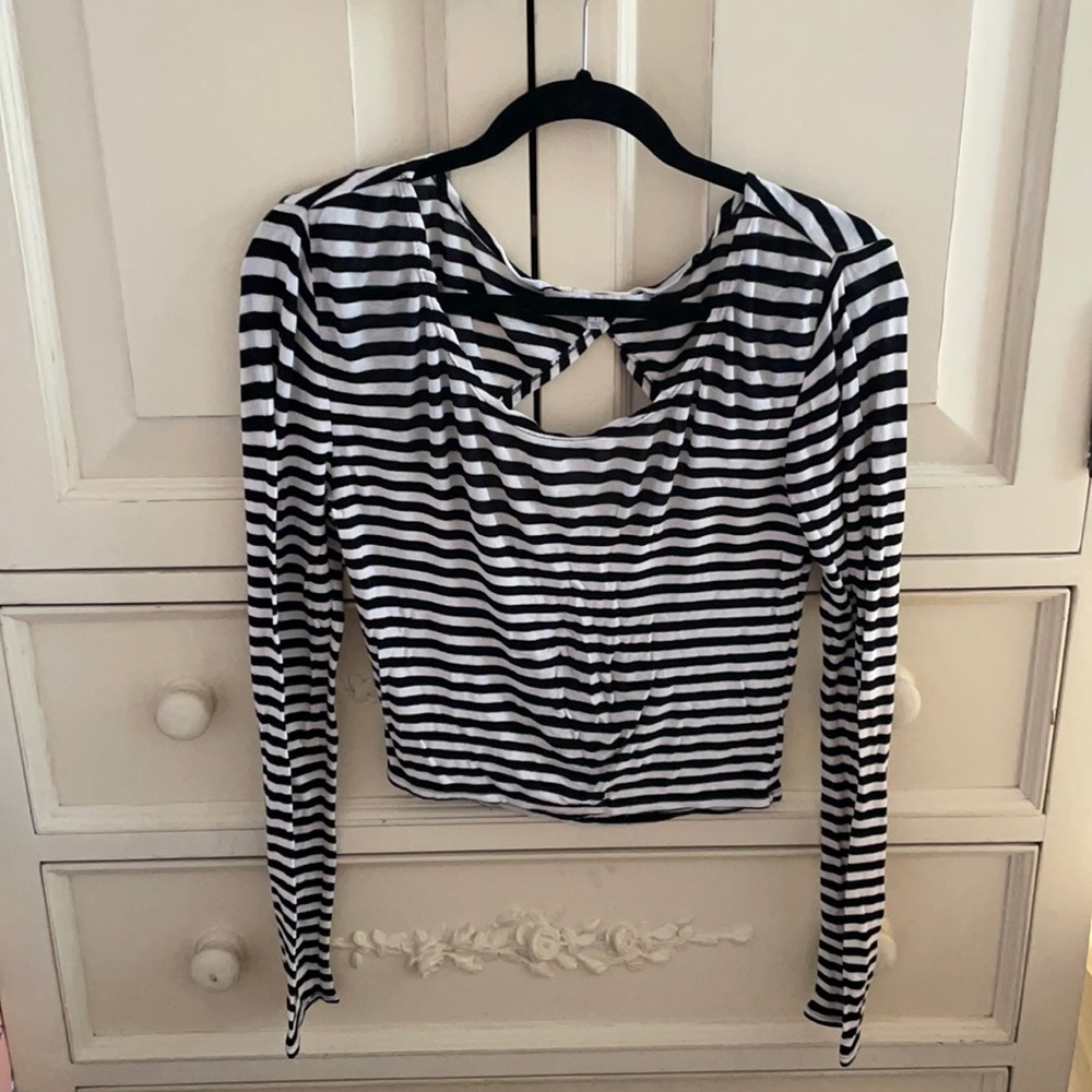 Lovers and Friends Open Back Striped Crop Top
